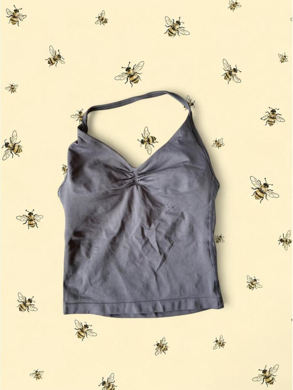 DFYNE impact longline strappy top in truffle